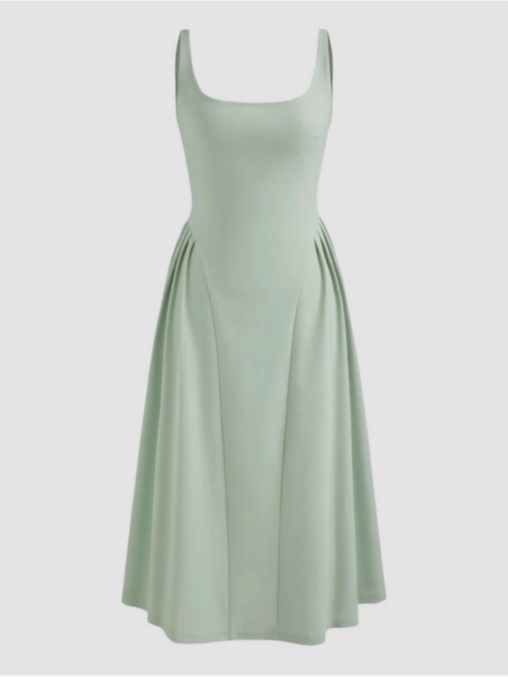 NWT Mint Green A-Line Midi Dress. Princess seams, trendy ruffles, Cider M